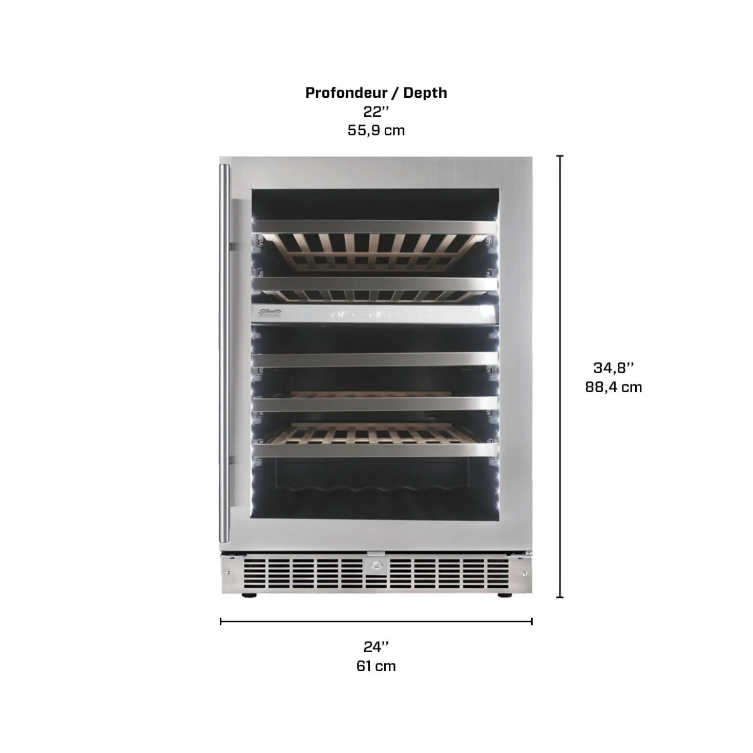 SILHOUETTE Refroidisseur à vin Inox 24" - SPRWC053D1SS