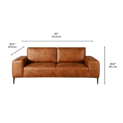 Sofa avec assises profondes et accoudoirs carrés