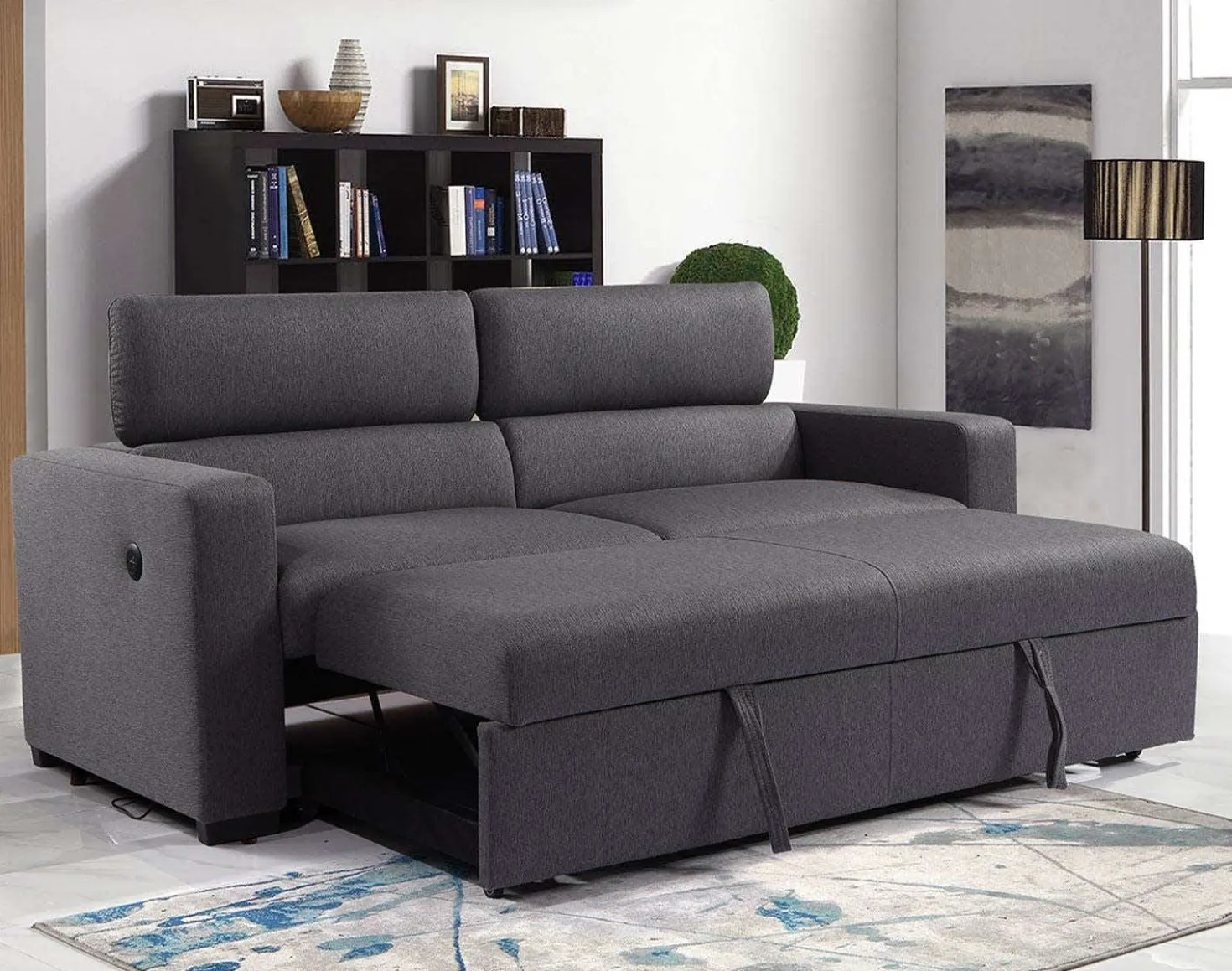 Sofa convertible avec prise USB et appuis-tête ajustables