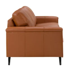 Sofa en cuir véritable - cognac