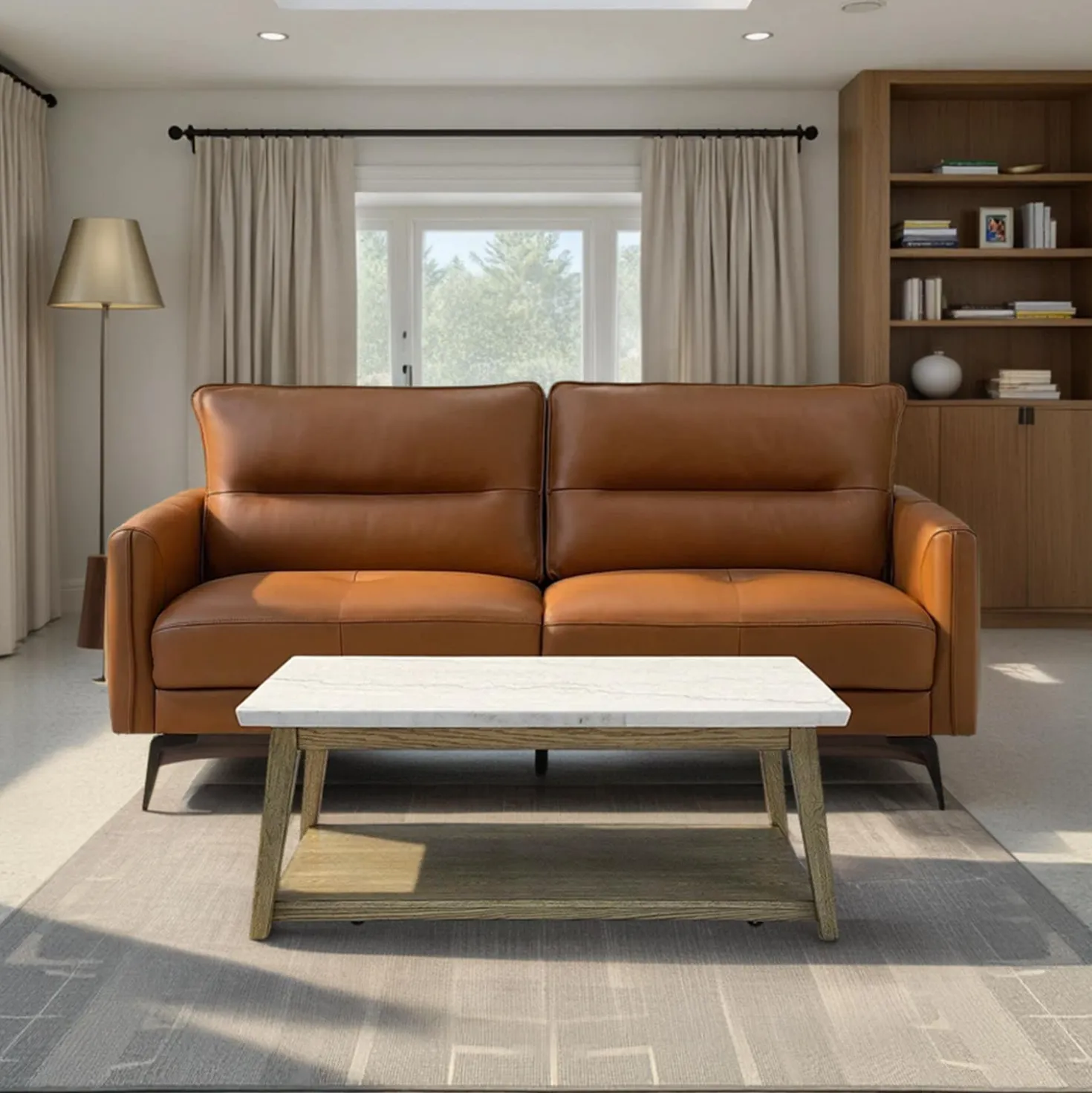 Sofa en tout cuir véritable
