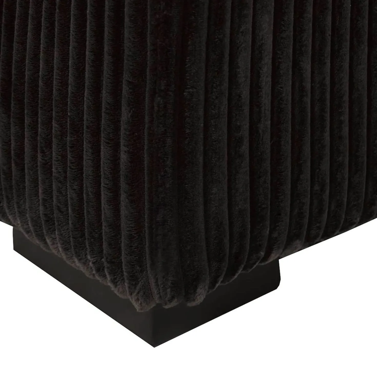 Sofa en velours côtelé avec chaise longue à droite - gris foncé