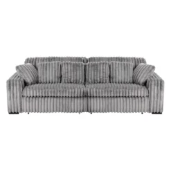 Sofa en velours côtelé avec 2 sièges coulissants électriques