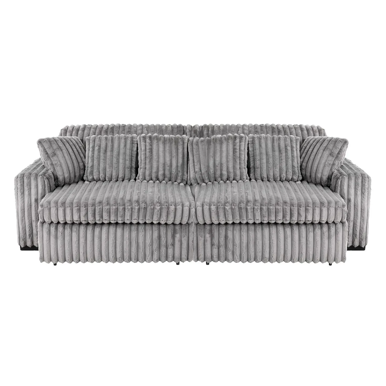 Sofa en velours côtelé avec 2 sièges coulissants électriques