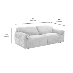 Sofa en velours texturé avec plumes - beige