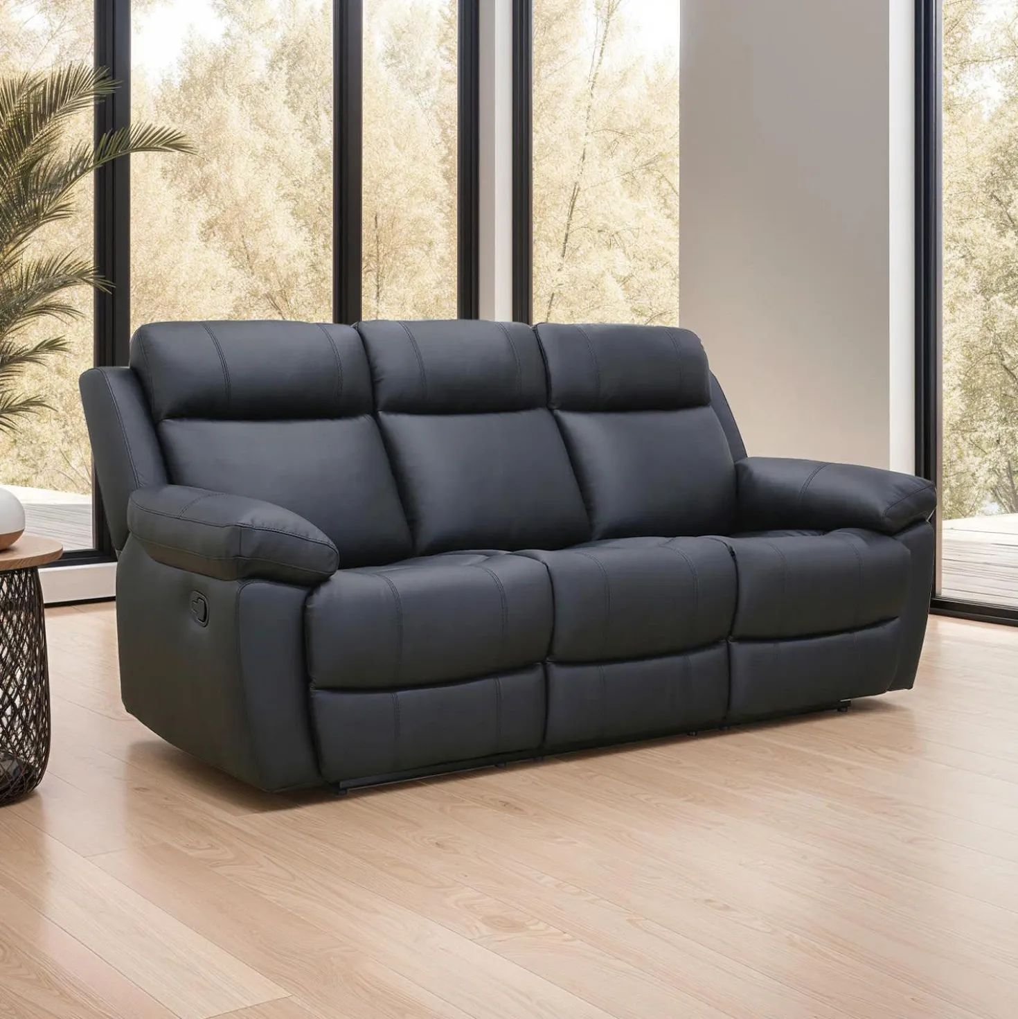 Sofa inclinable en cuir véritable