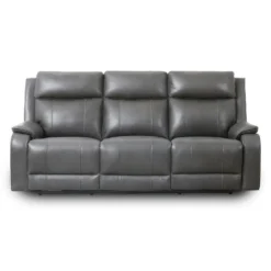 Sofa inclinable électrique en cuir avec appuis-tête ajustables - gris