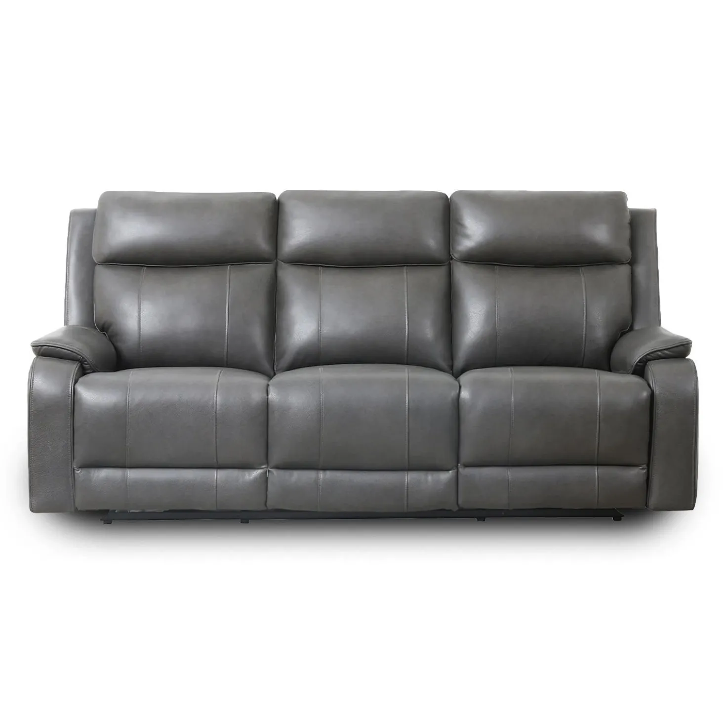 Sofa inclinable électrique en cuir avec appuis-tête ajustables - gris