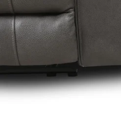 Sofa inclinable électrique en cuir avec appuis-tête ajustables - gris