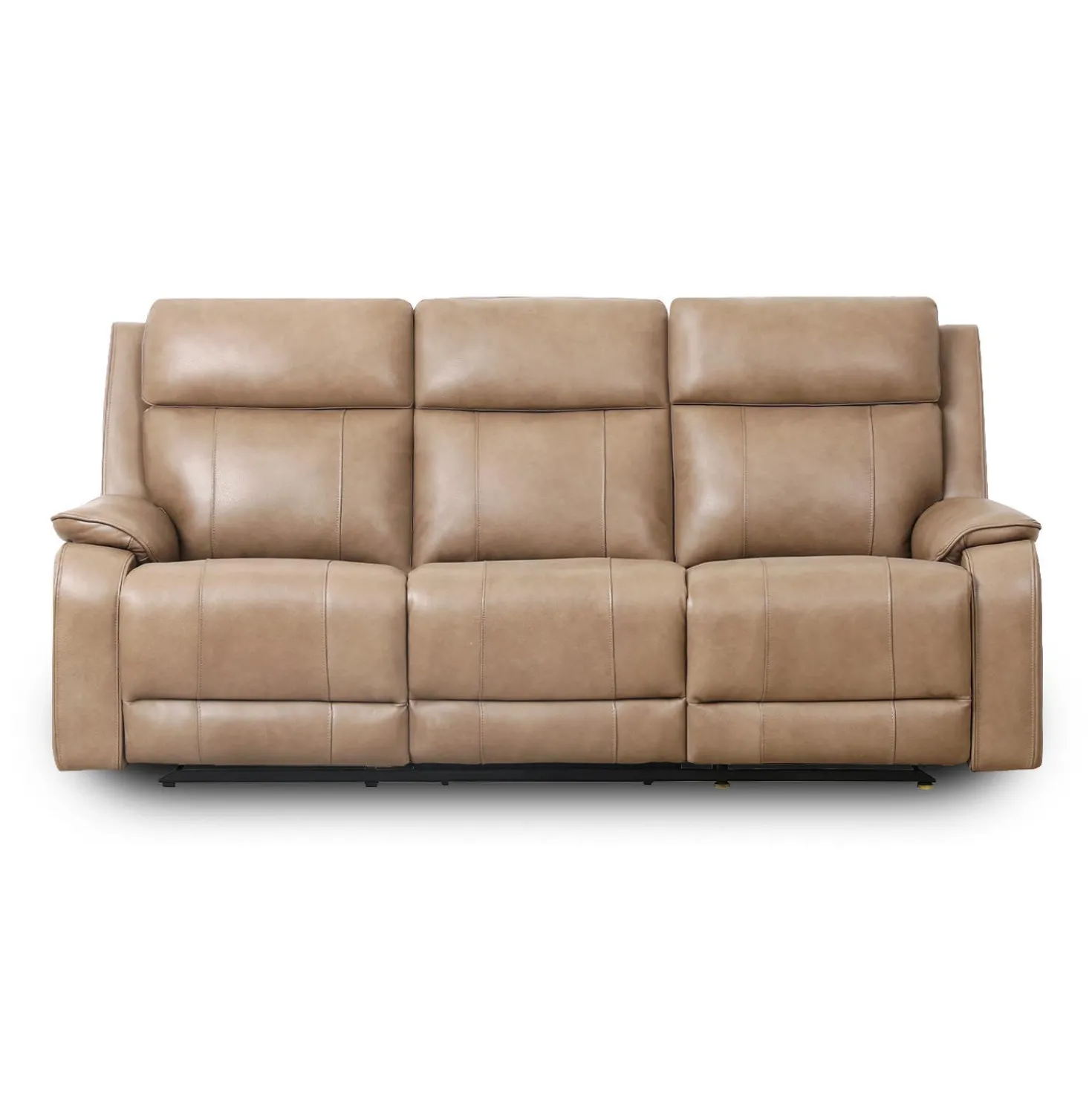 Sofa inclinable électrique en cuir avec appuis-tête ajustables - taupe