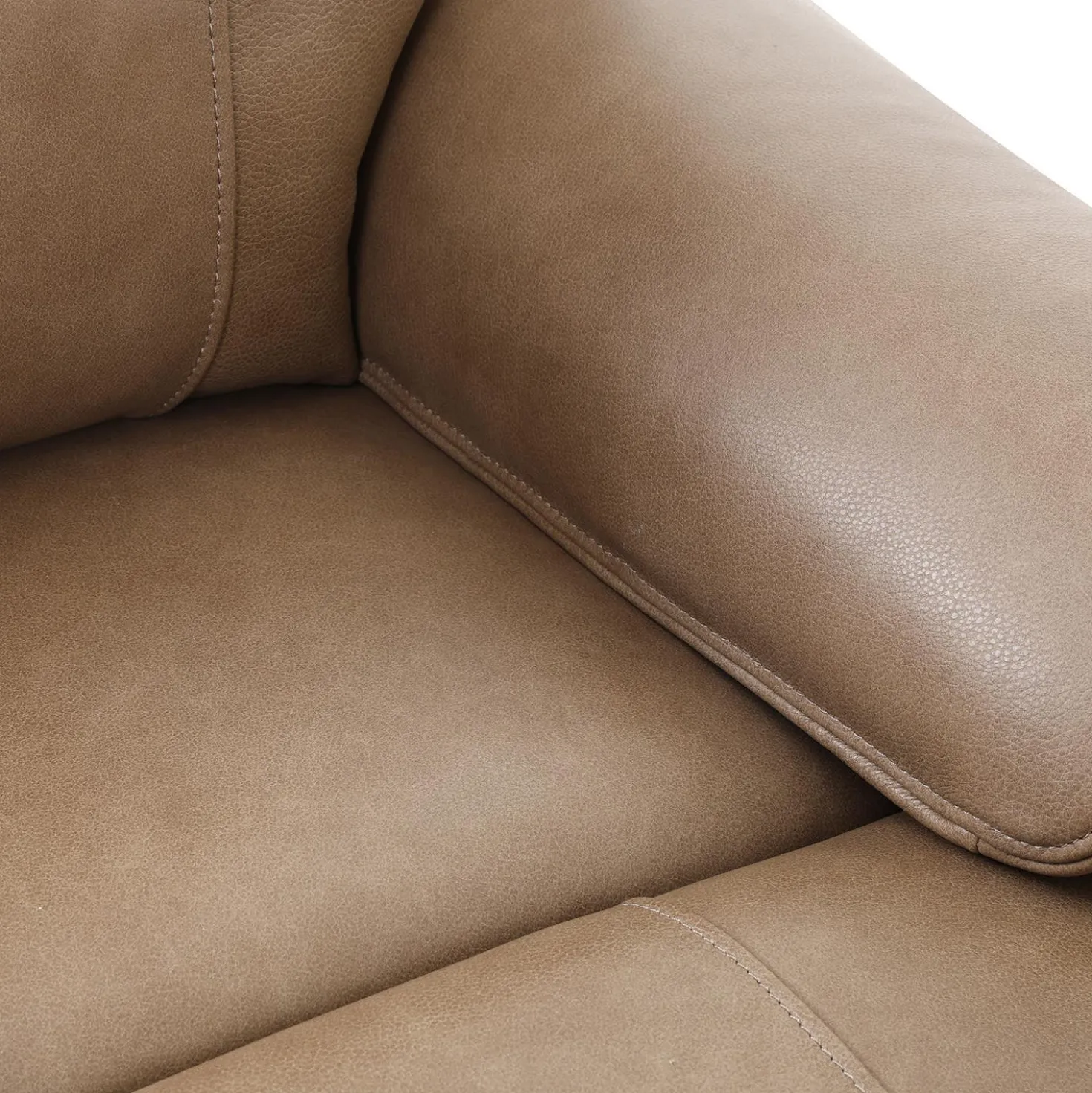 Sofa inclinable électrique en cuir avec appuis-tête ajustables - taupe