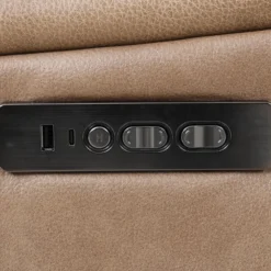 Sofa inclinable électrique en cuir avec appuis-tête ajustables - taupe