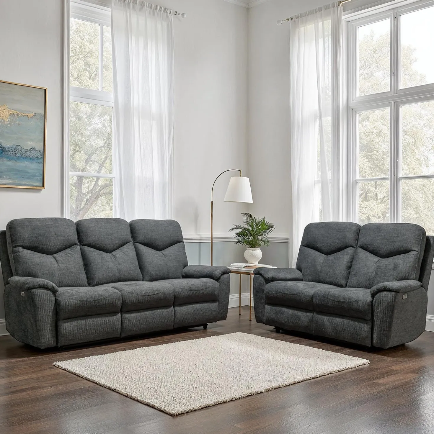 Sofa inclinable électrique - gris