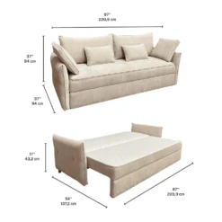 Sofa-lit avec rangement - beige