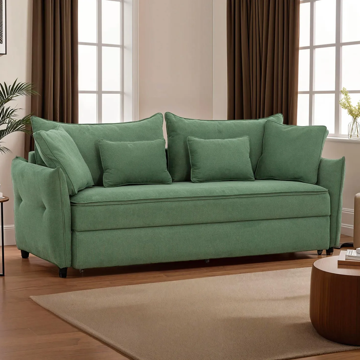 Sofa-lit avec rangement - vert