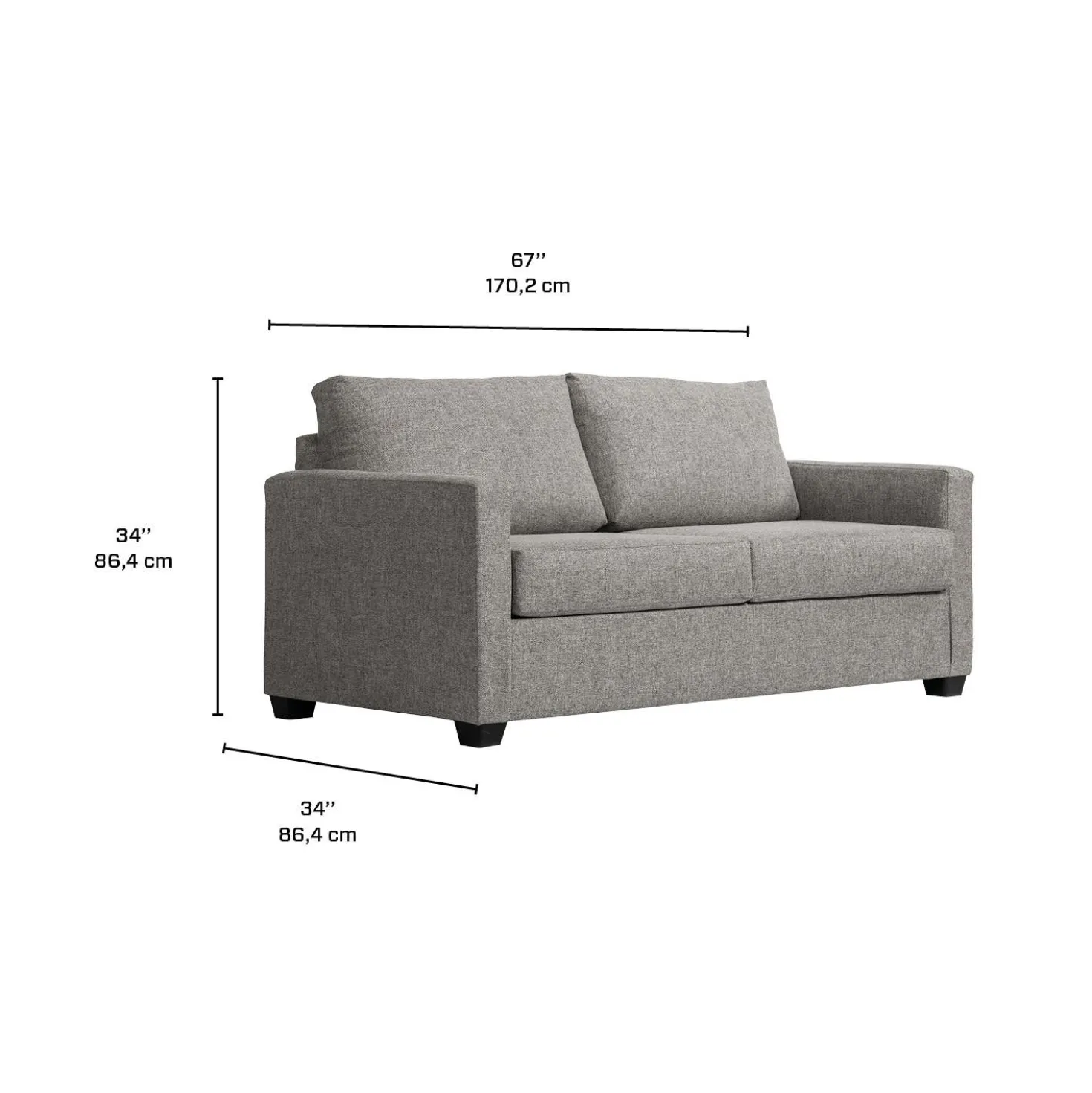 Sofa-lit double - taupe