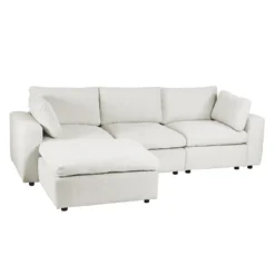 Sofa modulaire avec ottoman beige - 6 mcx
