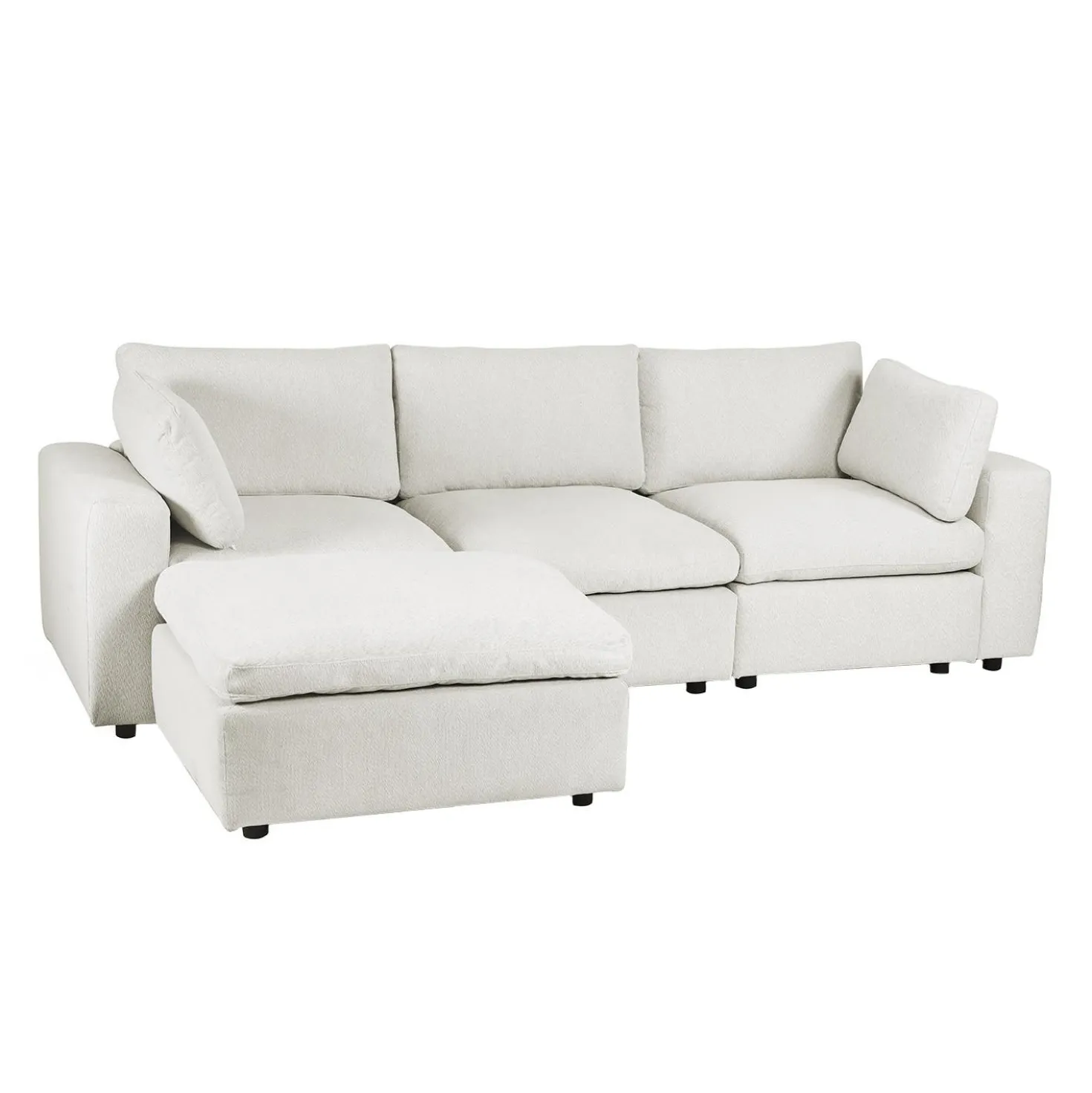 Sofa modulaire avec ottoman beige - 6 mcx