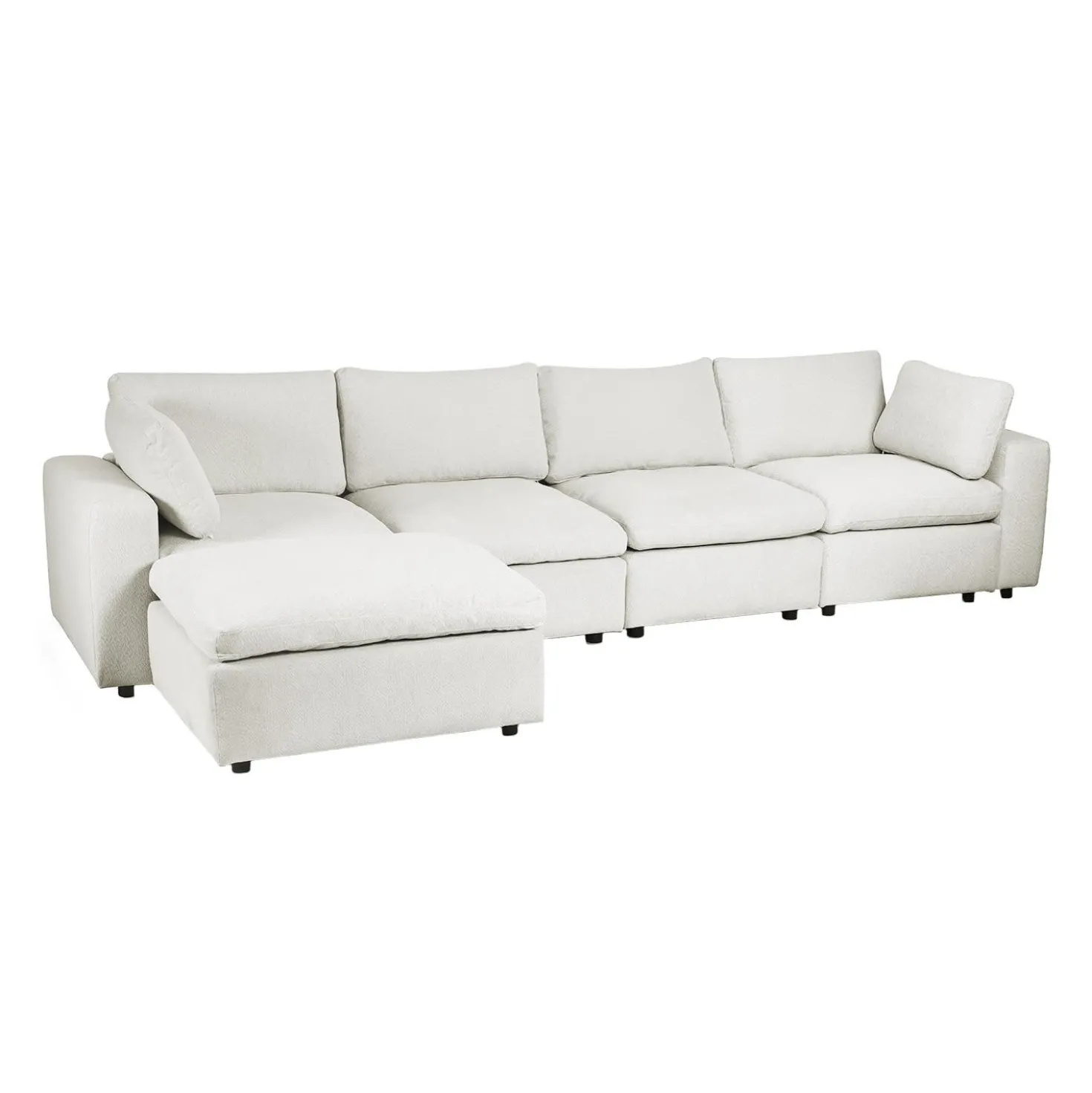 Sofa modulaire avec ottoman beige - 7 mcx