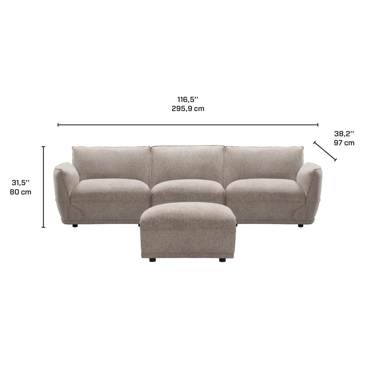 Sofa modulaire avec ottoman - 4 mcx
