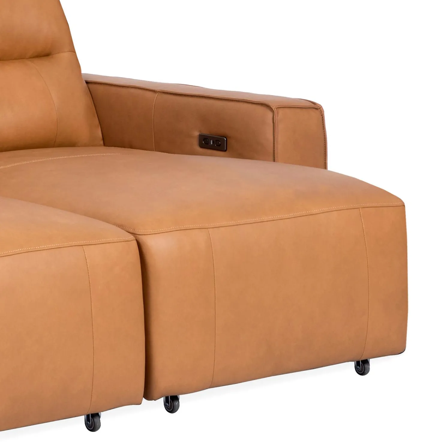 Sofa modulaire avec sièges coulissants électriques en cuir véritable - 3 mcx