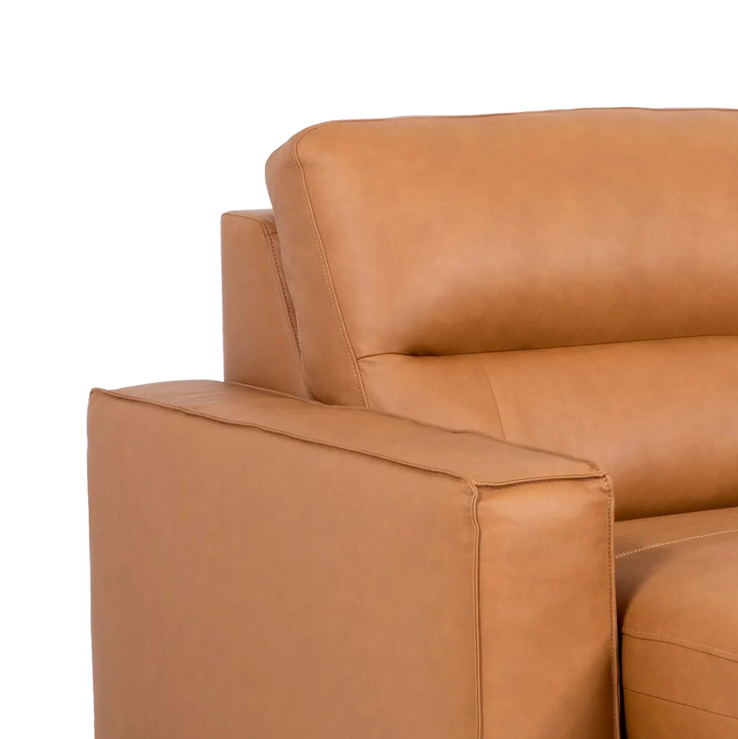 Sofa modulaire avec sièges coulissants électriques en cuir véritable - 3 mcx
