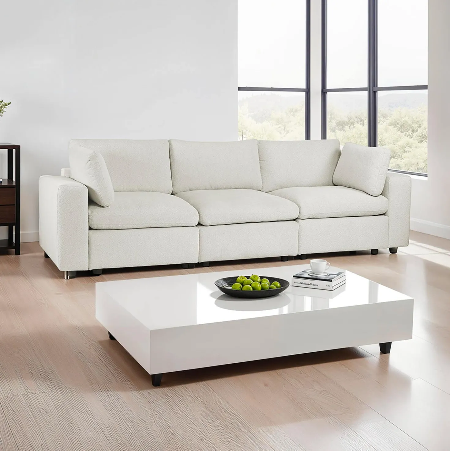 Sofa modulaire beige - 5 mcx
