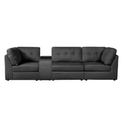 Sofa modulaire gris avec console - 4 mcx