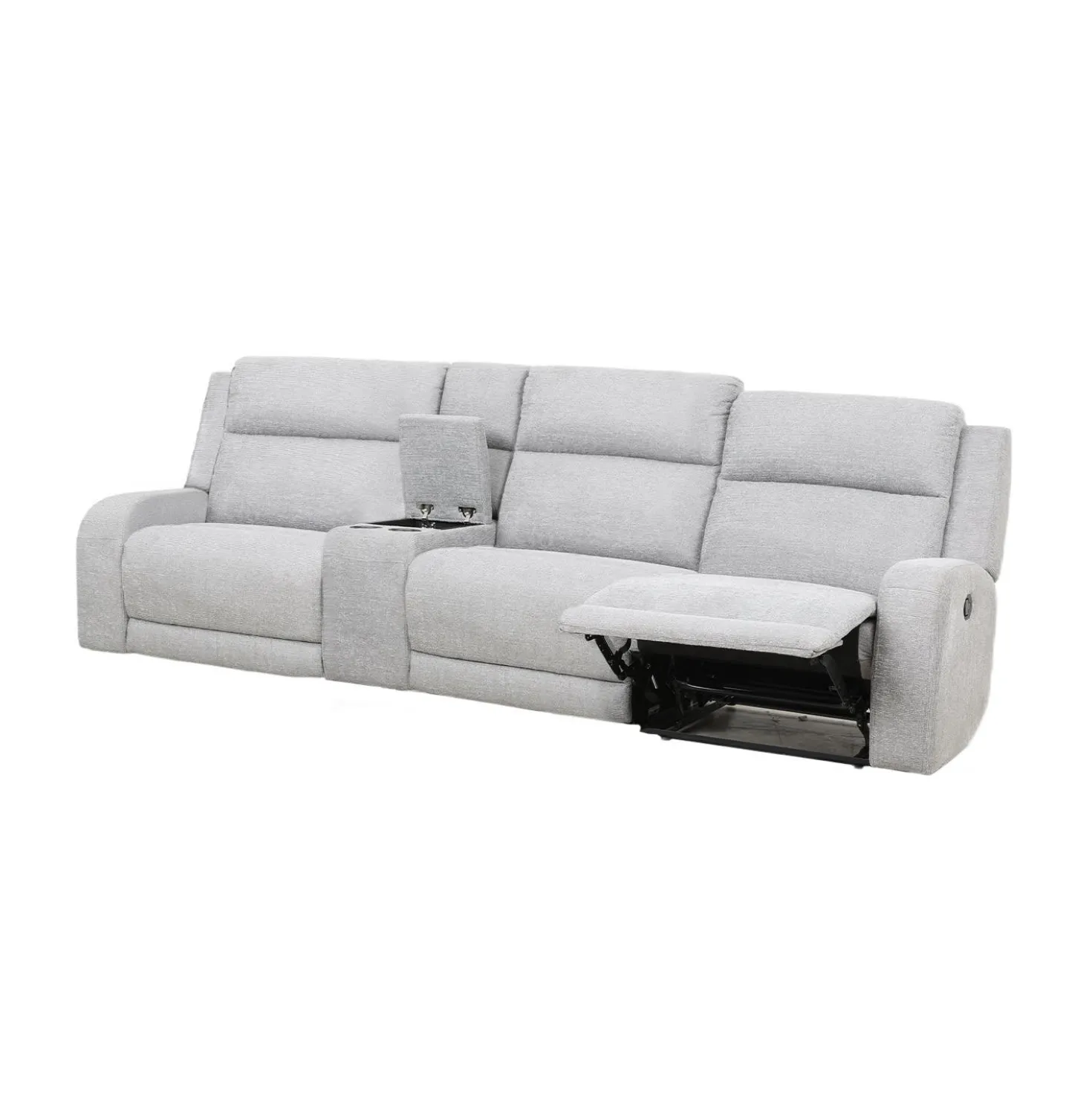 Sofa modulaire inclinable et console avec rangement et porte-gobelets - 4 mcx