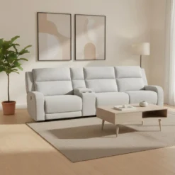 Sofa modulaire inclinable et console avec rangement et porte-gobelets - 4 mcx