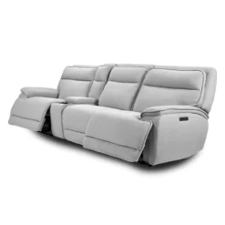 Sofa modulaire inclinable électrique, appuis-tête ajustables, console avec système audio et siège avec dossier rabattable - 4 mcx