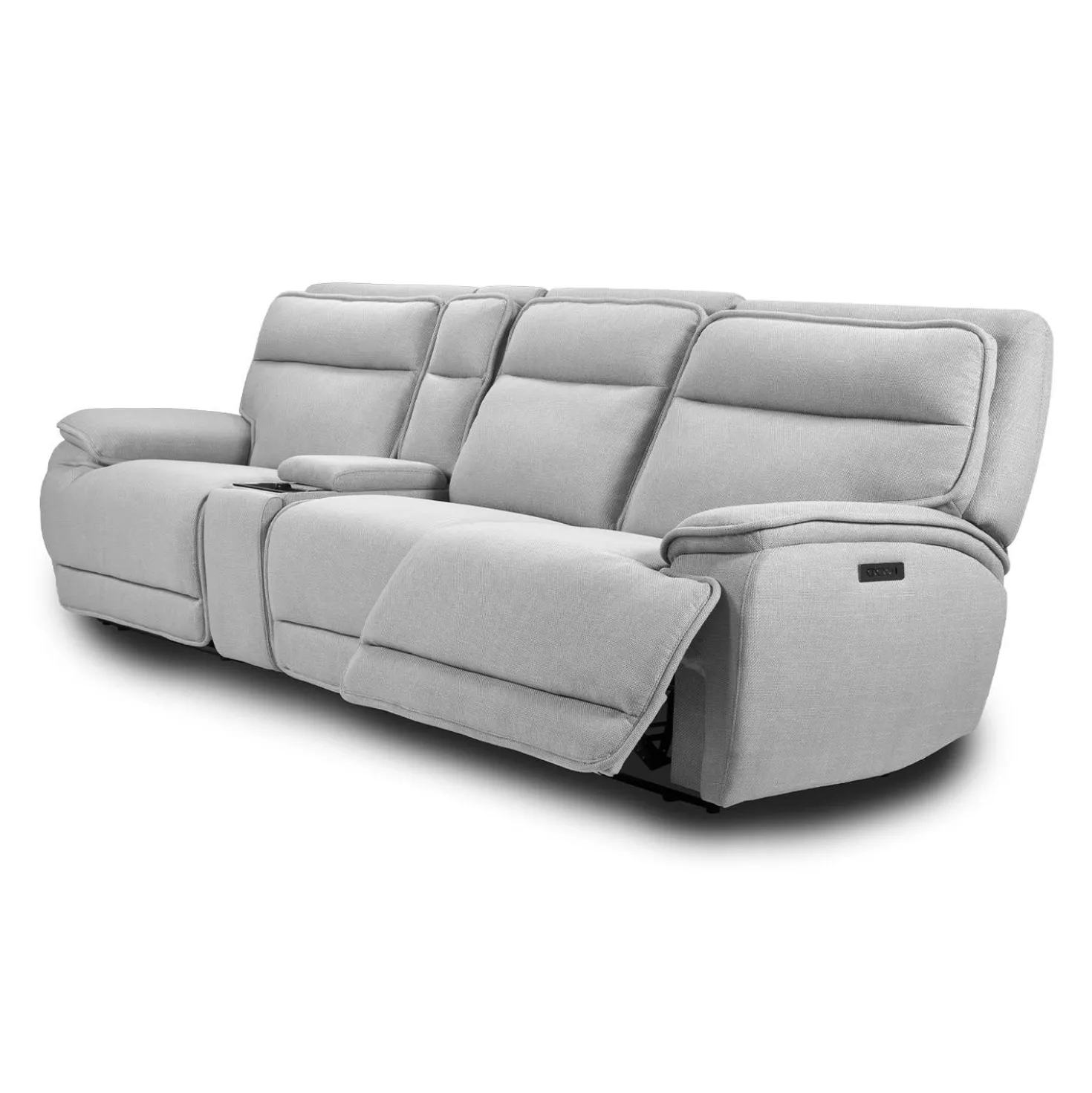 Sofa modulaire inclinable électrique, appuis-tête ajustables, console avec système audio et siège avec dossier rabattable - 4 mcx