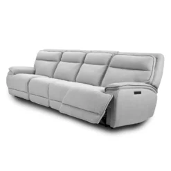 Sofa modulaire inclinable électrique, appuis-tête ajustables et 2 sièges avec dossiers rabattables - 4 mcx