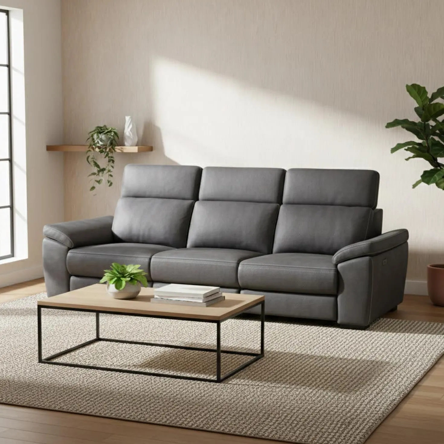 Sofa modulaire inclinable électrique avec appuis-tête ajustables - 3 mcx