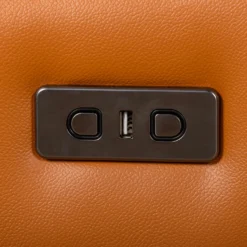 Sofa modulaire inclinable électrique en cuir véritable - 3 mcx