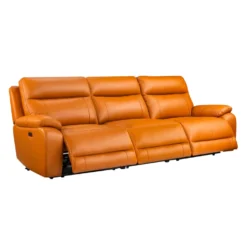 Sofa modulaire inclinable électrique en cuir véritable - 3 mcx