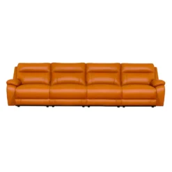 Sofa modulaire inclinable électrique en cuir véritable - 4 mcx