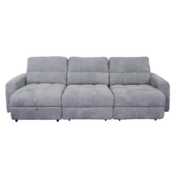 Sofa modulaire électrique avec 2 sièges coulissants et chaise longue à gauche avec rangement - 3 mcx