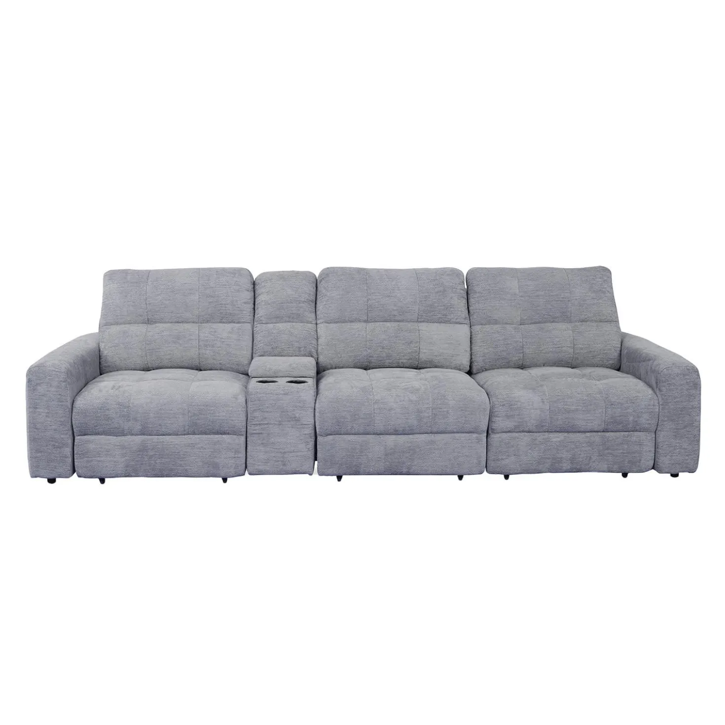 Sofa modulaire électrique avec 2 sièges coulissants et console - 4 mcx