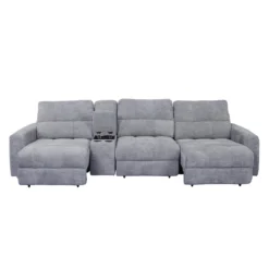 Sofa modulaire électrique avec 2 sièges coulissants et console - 4 mcx