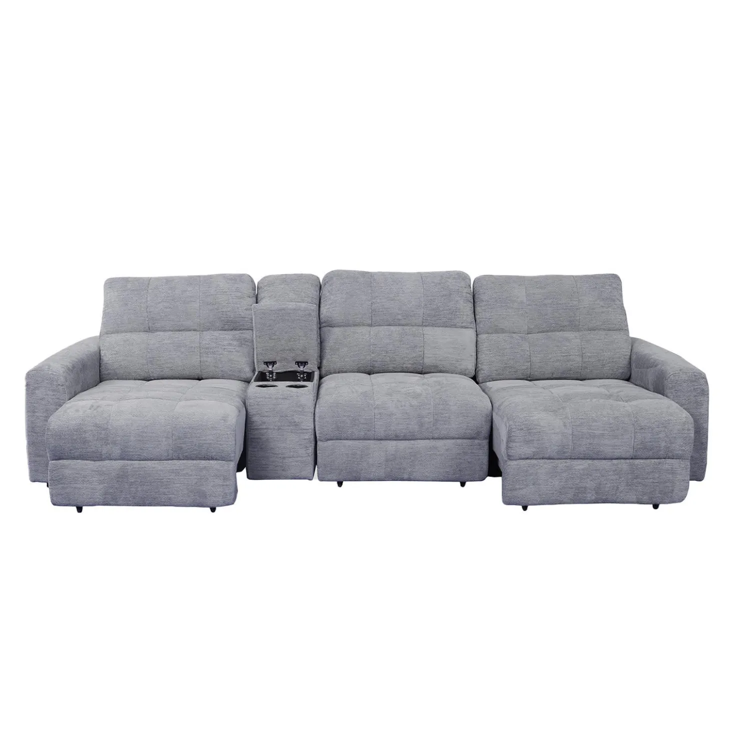 Sofa modulaire électrique avec 2 sièges coulissants et console - 4 mcx
