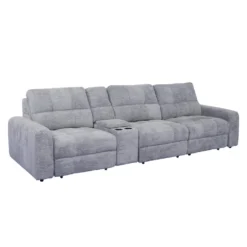 Sofa modulaire électrique avec 2 sièges coulissants et console - 4 mcx