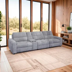 Sofa modulaire électrique avec 2 sièges coulissants et console - 4 mcx