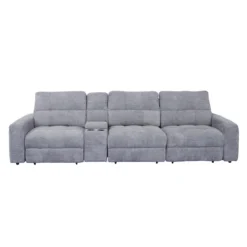 Sofa modulaire électrique avec sièges coulissants et console - 4 mcx
