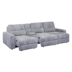 Sofa modulaire électrique avec sièges coulissants et console - 4 mcx