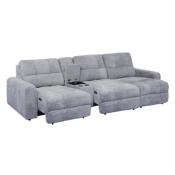 Sofa modulaire électrique avec sièges coulissants et console - 4 mcx