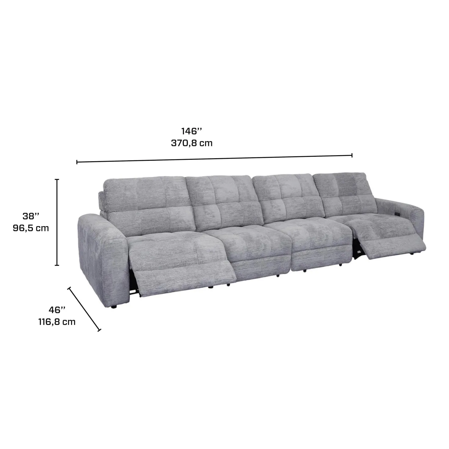 Sofa modulaire électrique inclinable- 4 mcx