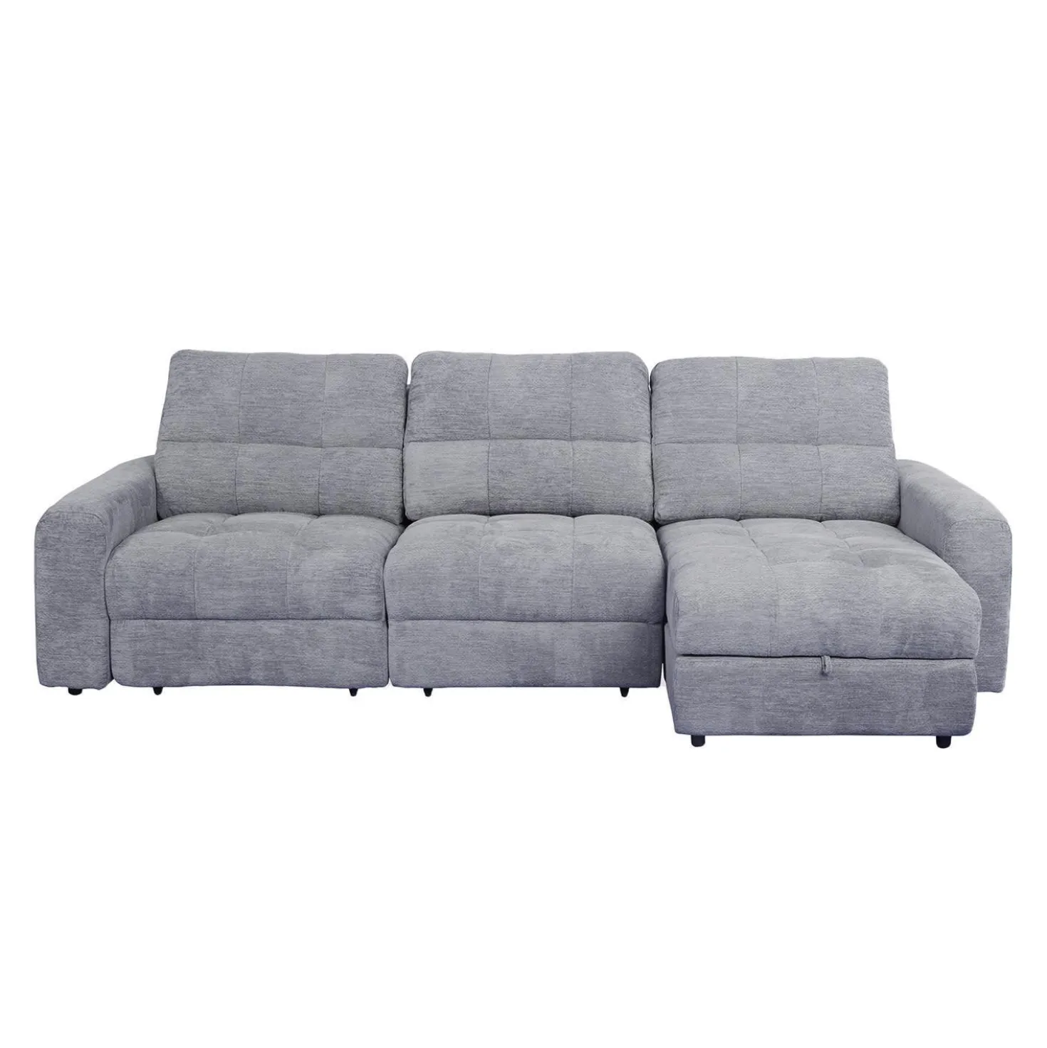 Sofa modulaire électrique inclinable avec 1 siège coulissant et chaise longue - 3 mcx