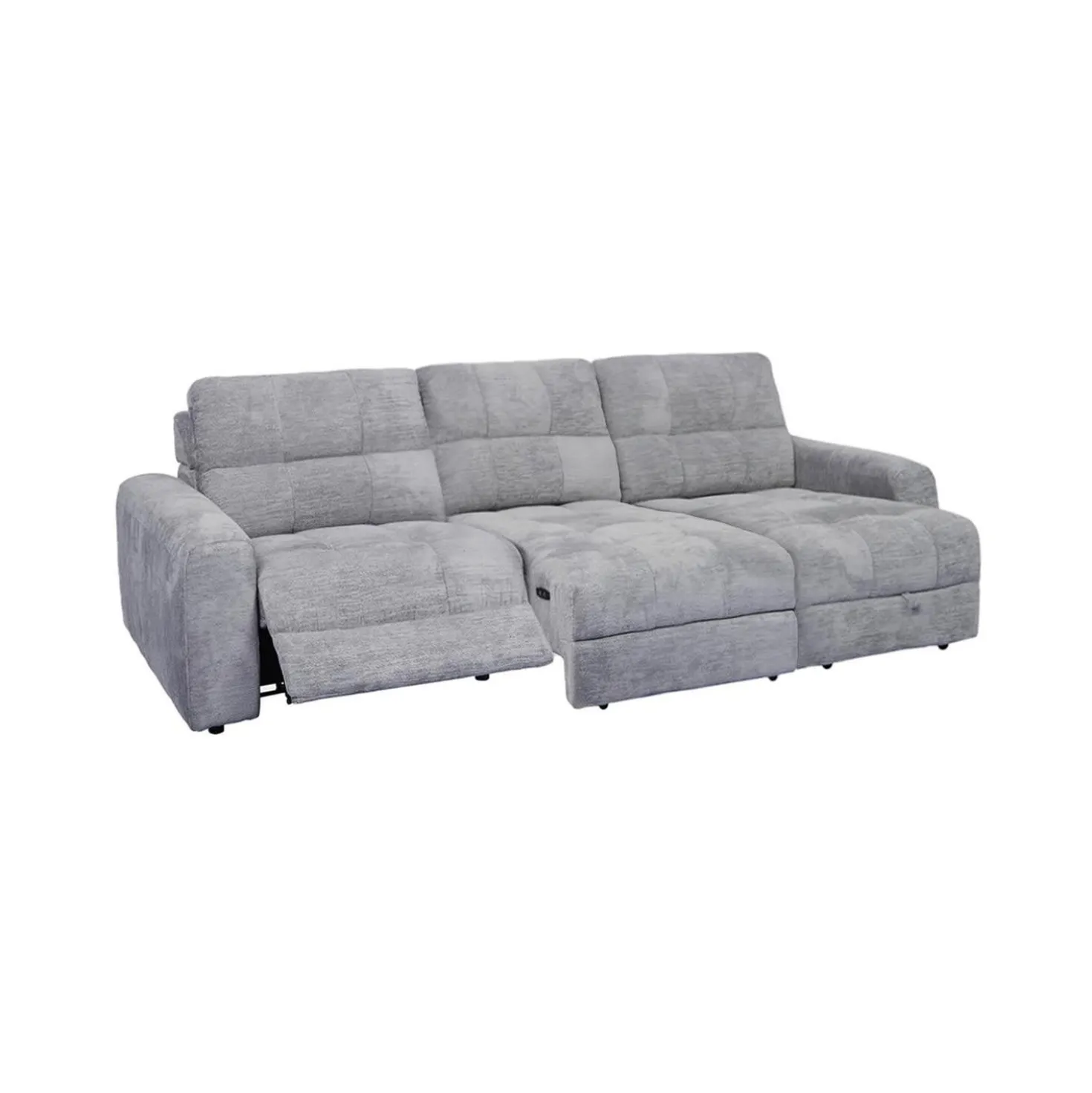 Sofa modulaire électrique inclinable avec 1 siège coulissant et chaise longue - 3 mcx