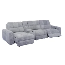Sofa modulaire électrique inclinable avec 1 siège coulissant et console - 4 mcx